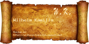 Wilheim Kamilla névjegykártya